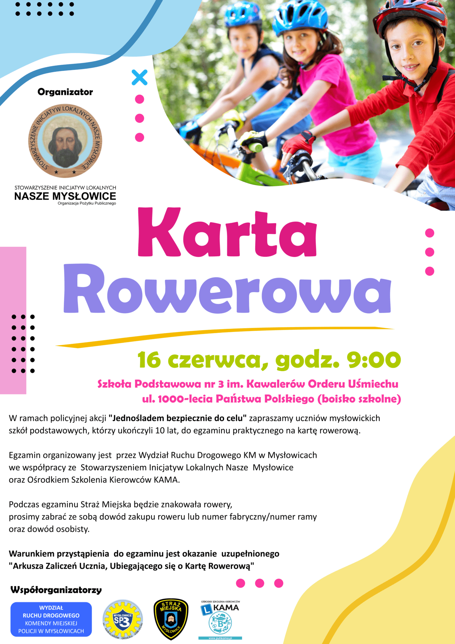 Arkusz Zaliczeń Ucznia Ubiegającego Się O Kartę Rowerową Do Druku Egzamin na kartę rowerową - Nasze Mysłowice